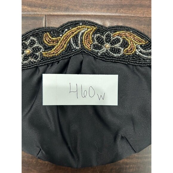 Beaded Black Evening Crossbody Bag With Gold Silver Embellishments - Picture 10 of 10